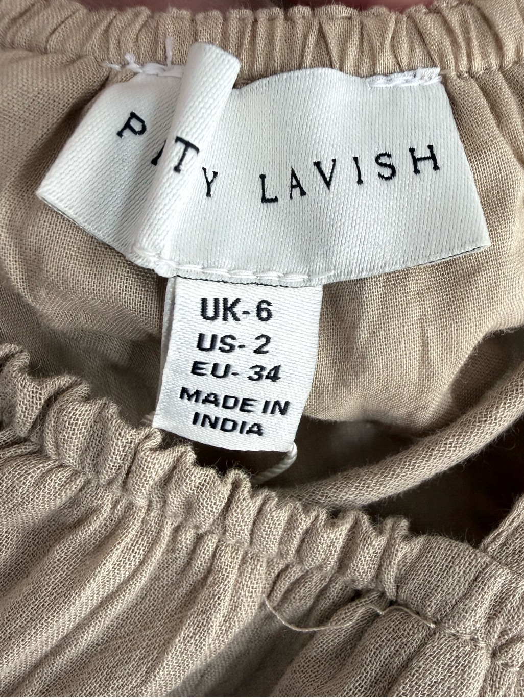 Pretty Lavish Cut Out Midaxi Dress Nwt 2 Beige Cotton Gauze Backless Boho Resort — image 5 of 8